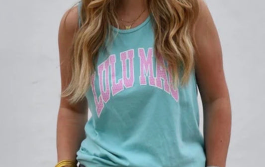 Lulu Mac Comfort Color Mint/Pink Adult Tank