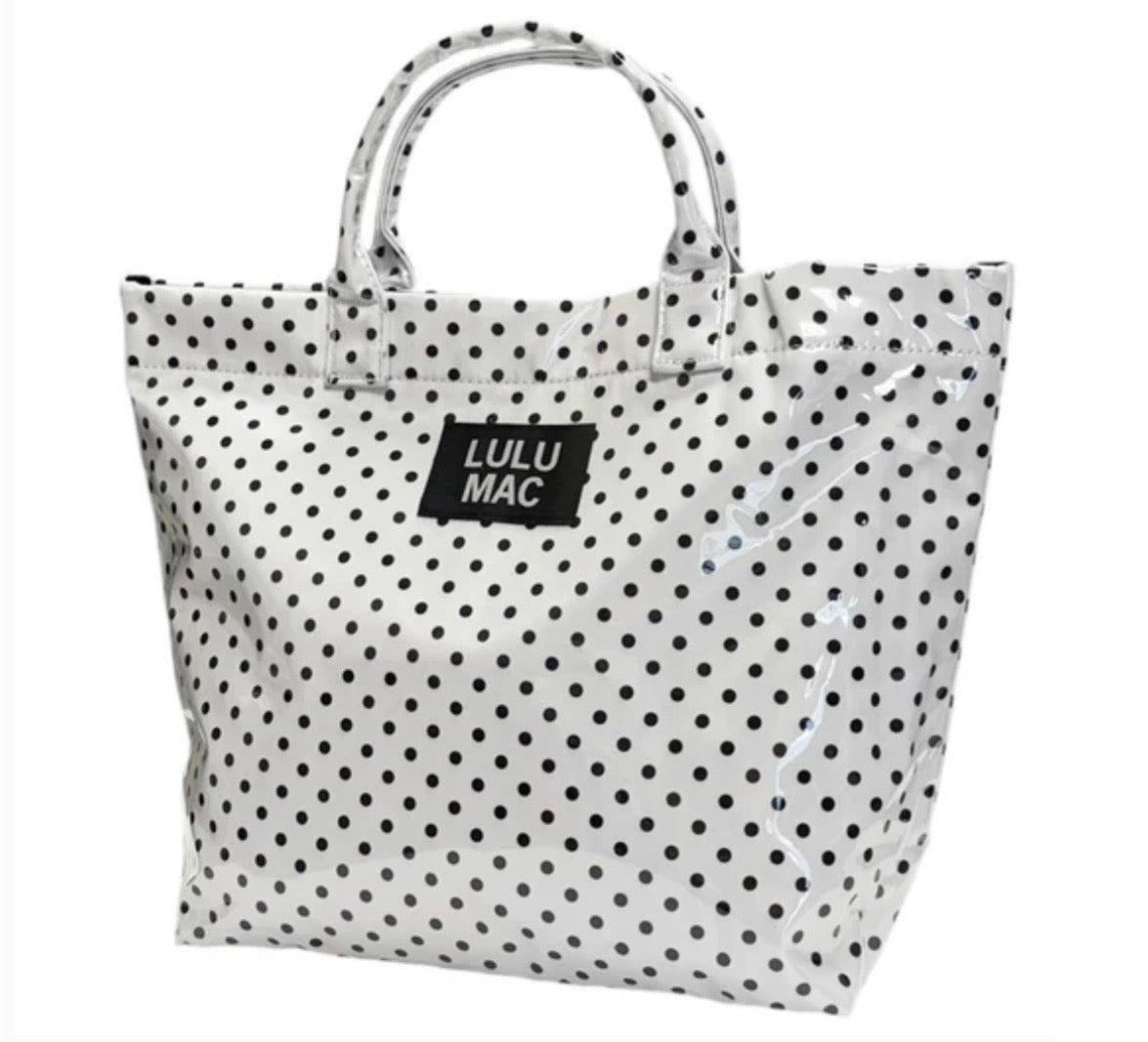 Lulu Mac white/black dot Tote