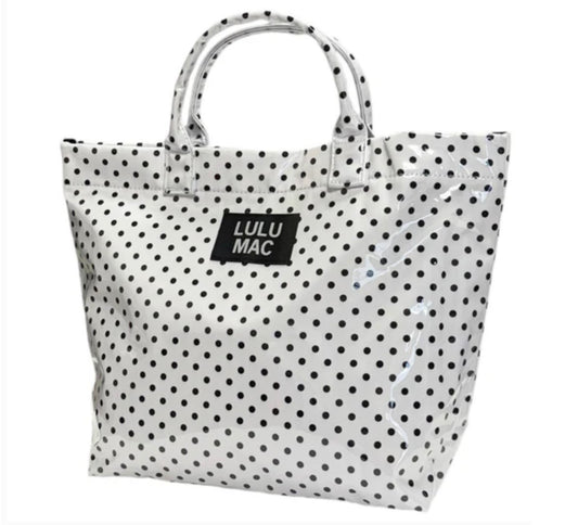 Lulu Mac white/black dot Tote