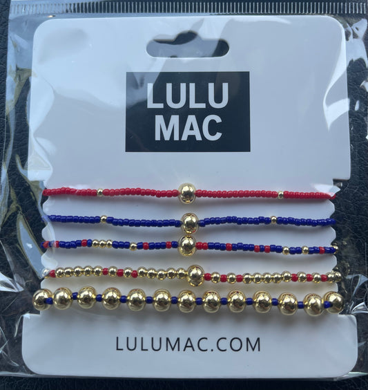 Lulu Mac Red/Navy Bracelet Set